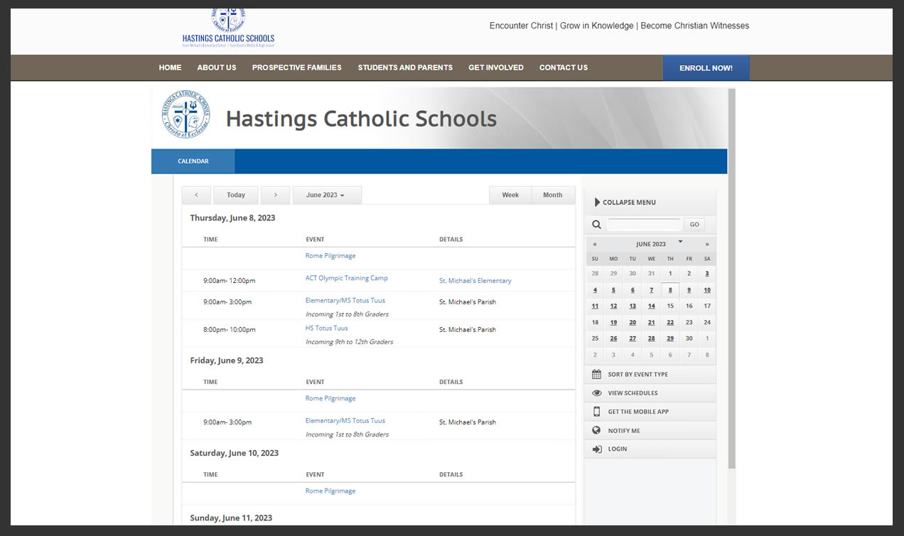 AS embedded calendar