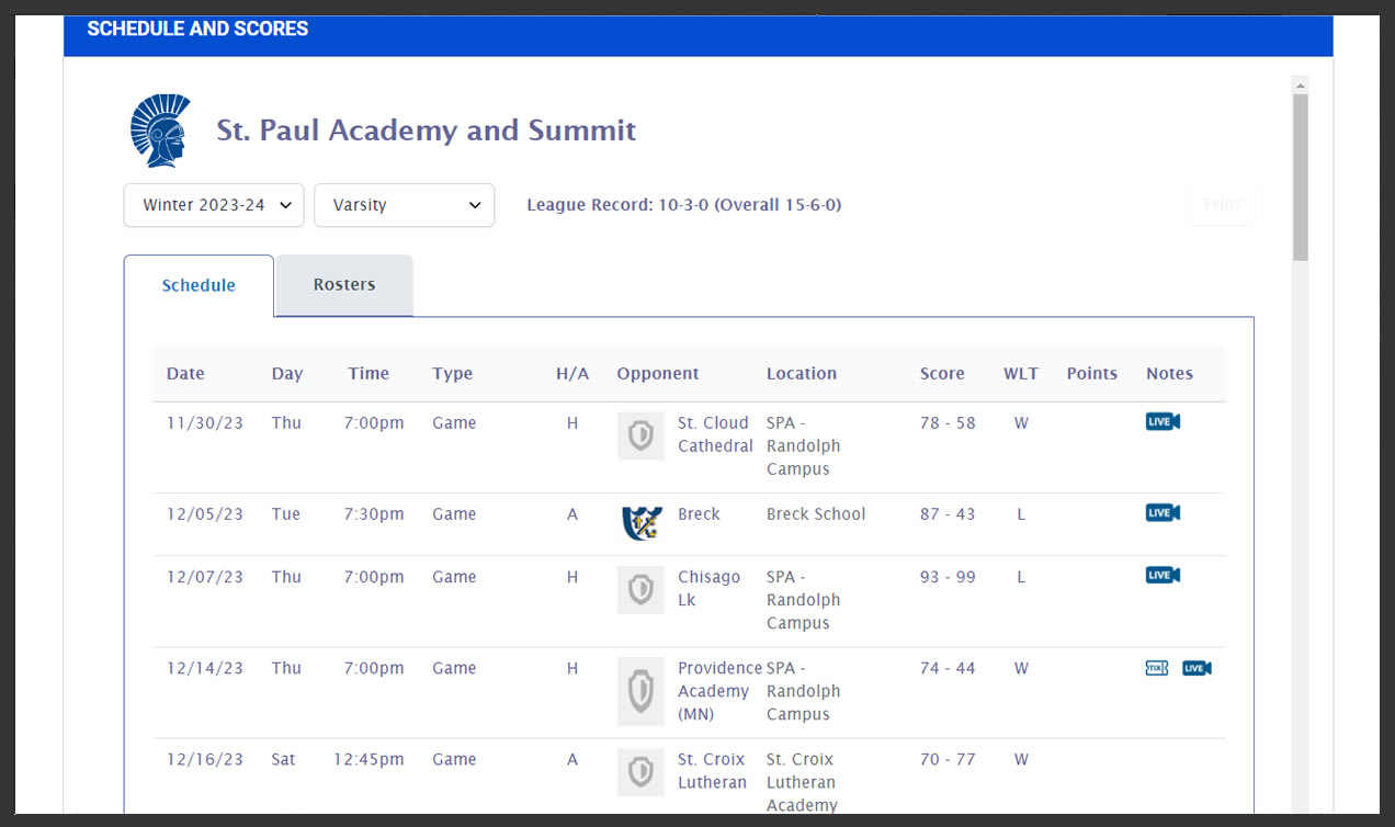 Schedule